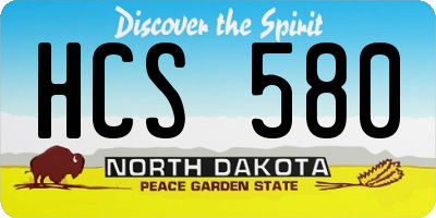 ND license plate HCS580
