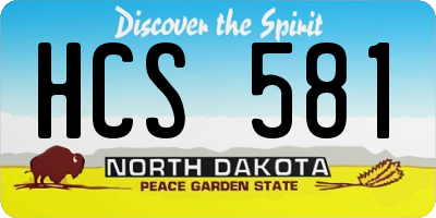 ND license plate HCS581