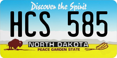 ND license plate HCS585