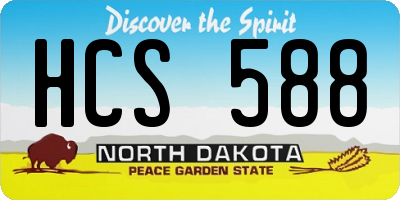 ND license plate HCS588