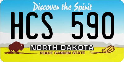ND license plate HCS590