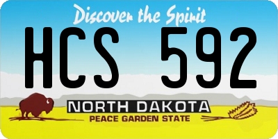 ND license plate HCS592