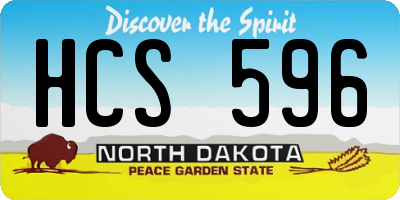 ND license plate HCS596