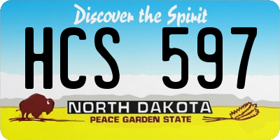 ND license plate HCS597