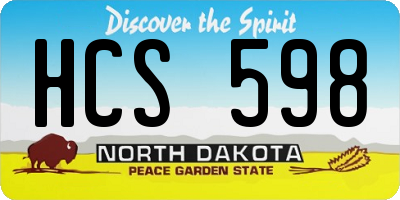 ND license plate HCS598