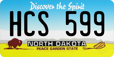 ND license plate HCS599