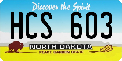 ND license plate HCS603