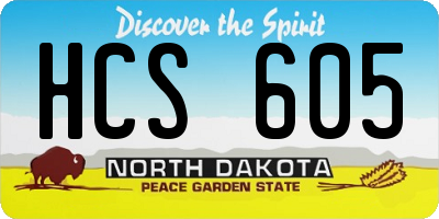 ND license plate HCS605