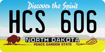 ND license plate HCS606