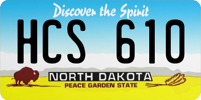 ND license plate HCS610