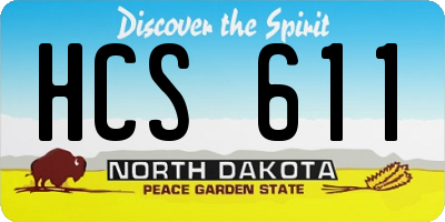 ND license plate HCS611