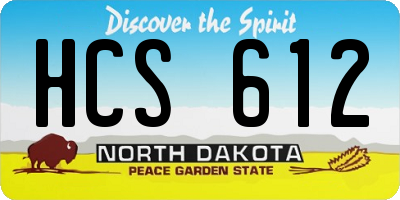 ND license plate HCS612