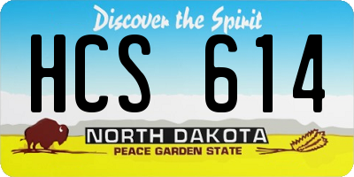 ND license plate HCS614