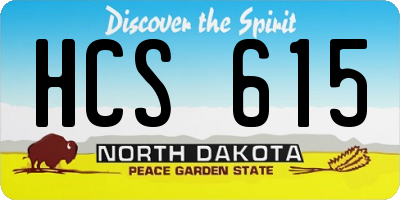 ND license plate HCS615
