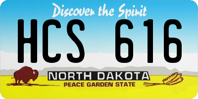 ND license plate HCS616