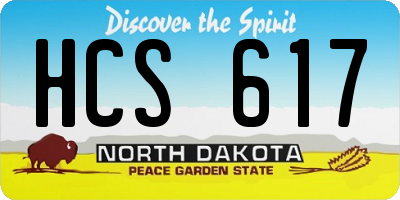 ND license plate HCS617