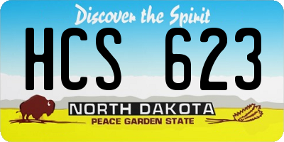 ND license plate HCS623