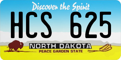 ND license plate HCS625