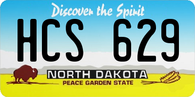ND license plate HCS629