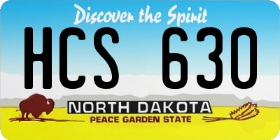 ND license plate HCS630