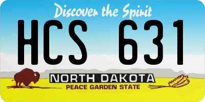 ND license plate HCS631