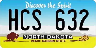 ND license plate HCS632