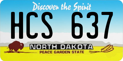 ND license plate HCS637