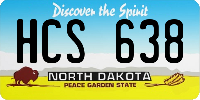 ND license plate HCS638