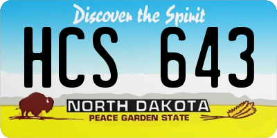 ND license plate HCS643