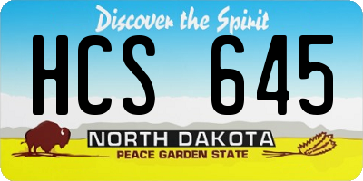 ND license plate HCS645