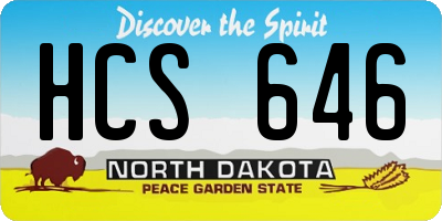 ND license plate HCS646