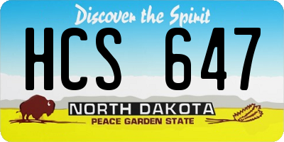 ND license plate HCS647