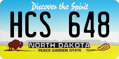 ND license plate HCS648