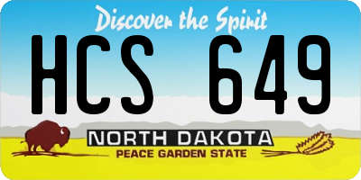ND license plate HCS649