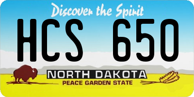 ND license plate HCS650