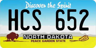 ND license plate HCS652