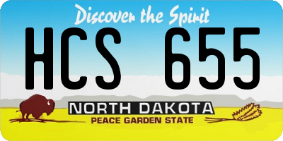 ND license plate HCS655