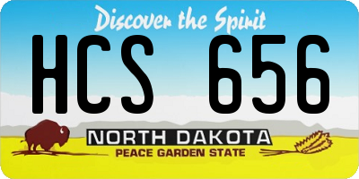 ND license plate HCS656