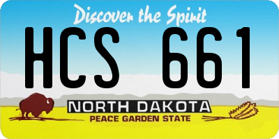 ND license plate HCS661