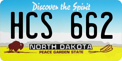 ND license plate HCS662