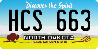 ND license plate HCS663