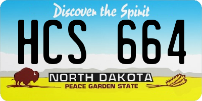 ND license plate HCS664