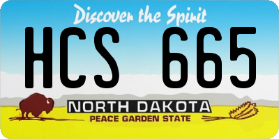 ND license plate HCS665