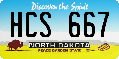 ND license plate HCS667