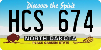 ND license plate HCS674