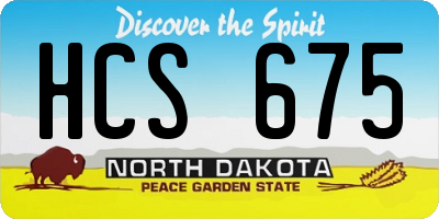 ND license plate HCS675