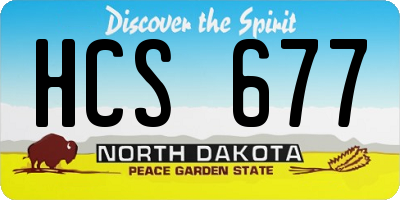 ND license plate HCS677