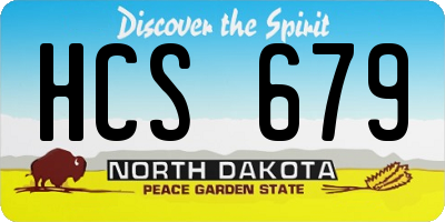 ND license plate HCS679