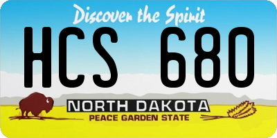 ND license plate HCS680