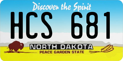 ND license plate HCS681
